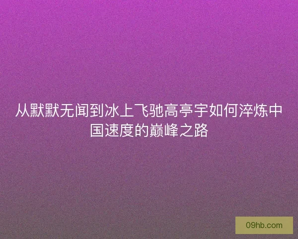 从默默无闻到冰上飞驰高亭宇如何淬炼中国速度的巅峰之路