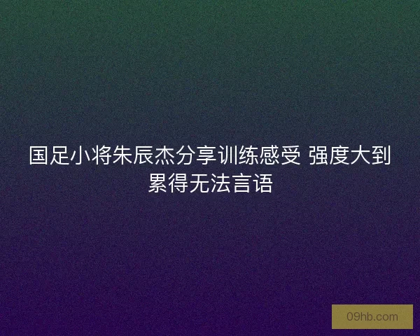 国足小将朱辰杰分享训练感受 强度大到累得无法言语 国足小将朱辰杰分享训练感受 强度大到累得无法言语