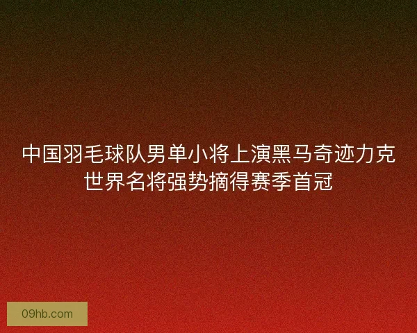 中国羽毛球队男单小将上演黑马奇迹力克世界名将强势摘得赛季首冠 中国羽毛球队男单小将上演黑马奇迹力克世界名将强势摘得赛季首冠