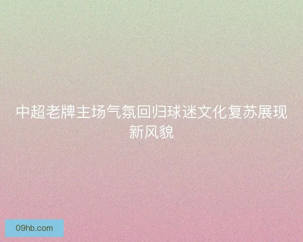 中超老牌主场气氛回归球迷文化复苏展现新风貌
